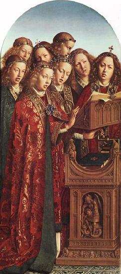 EYCK, Jan van The Ghent Altarpiece: Singing Angels